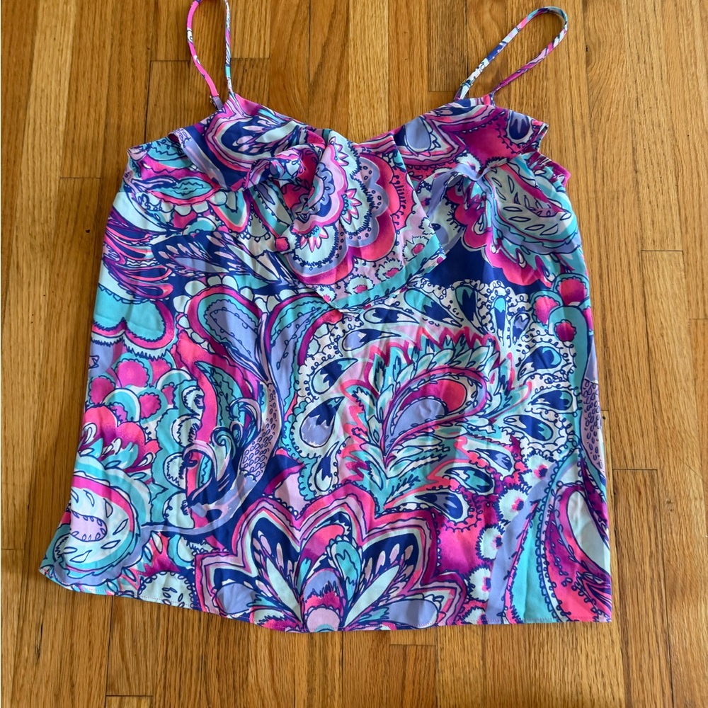 Lilly Pulitzer Karmen Cami Tank Top Paisley Print Size Small
